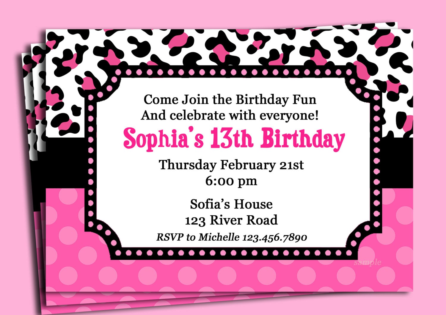 Leopard Party Invitations