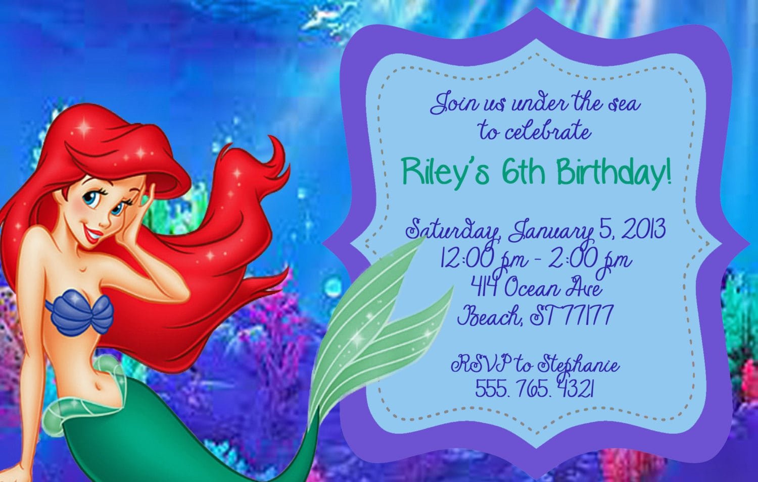 Little Mermaid Party Invitations