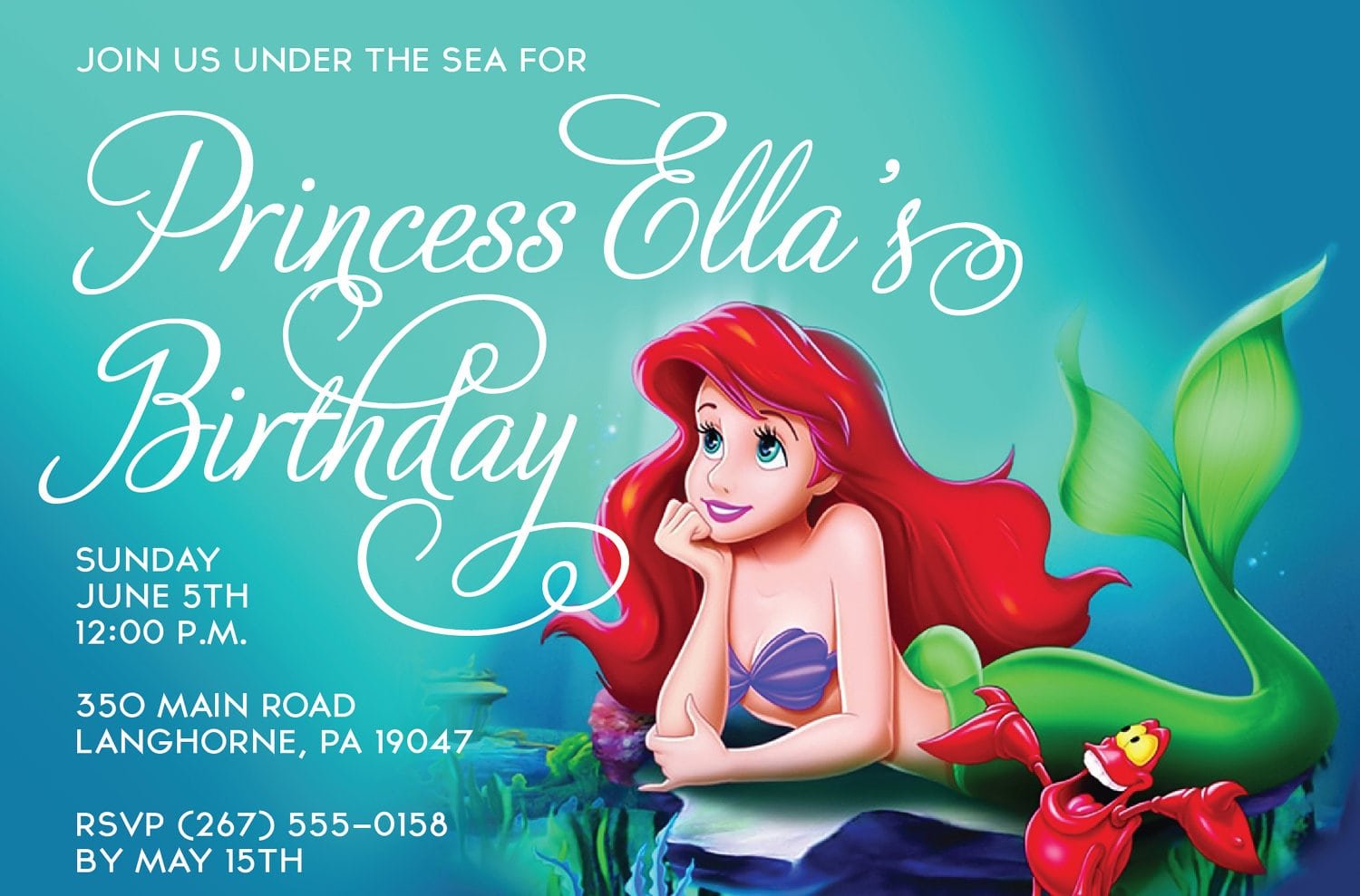 Little Mermaid Party Invitations