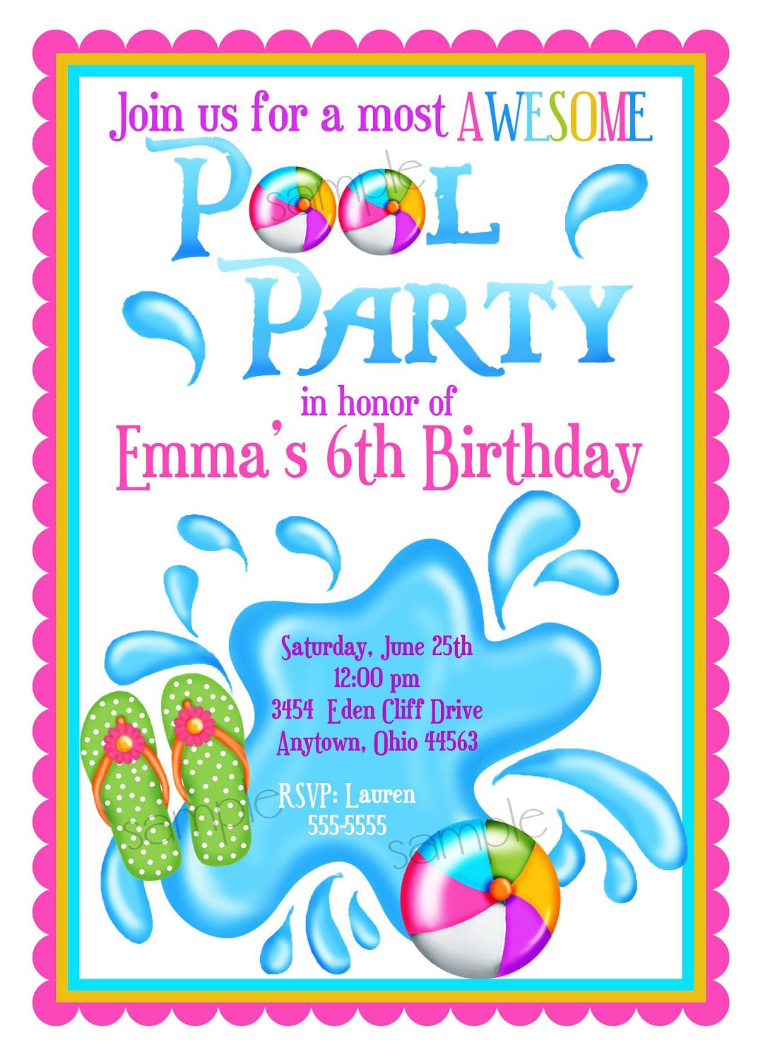 Lovely Examples Of Pool Party Invitation For Kids Be Affordable