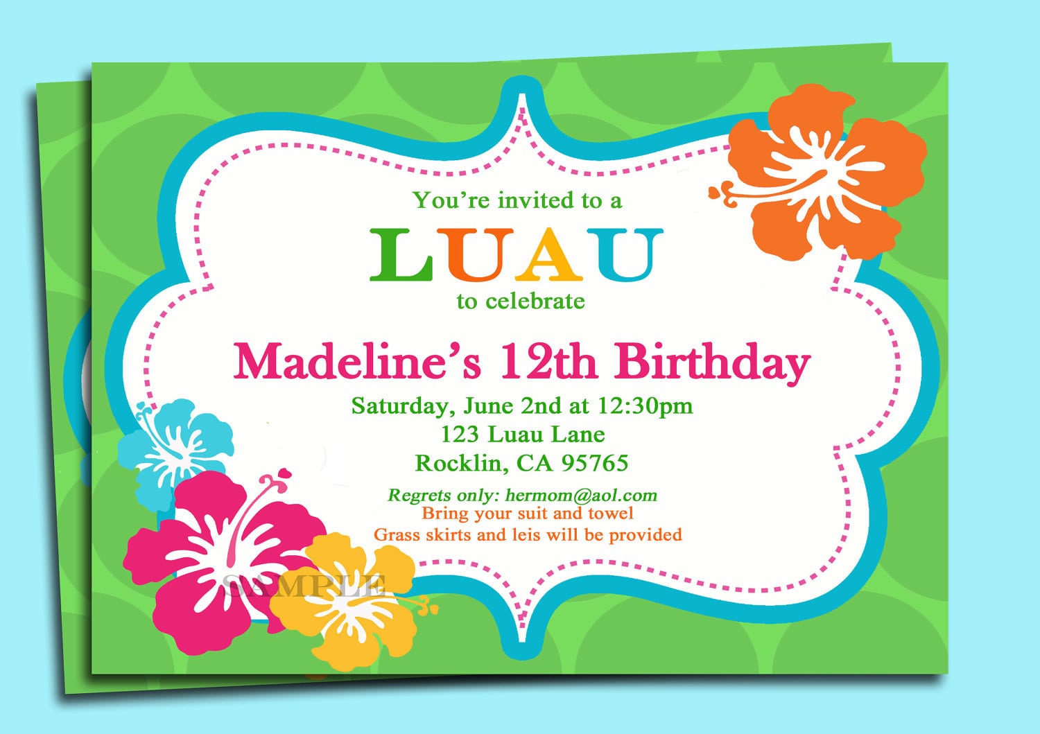 Luau Party Invitations