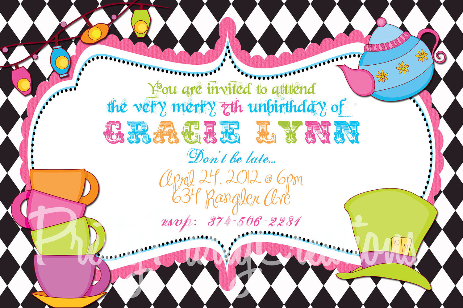 Mad Hatter Tea Party Invitations Free