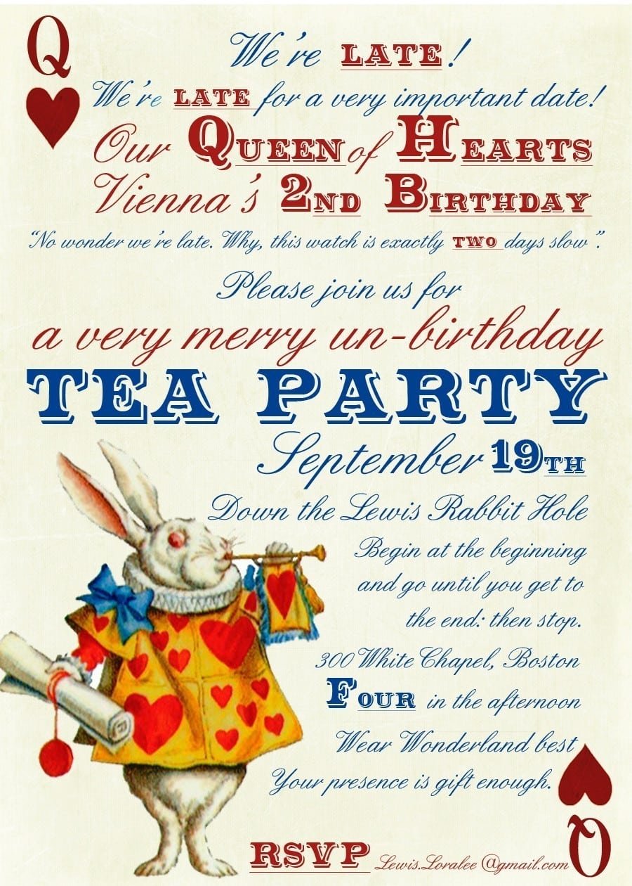 Mad Hatter Tea Party Invitations Printable