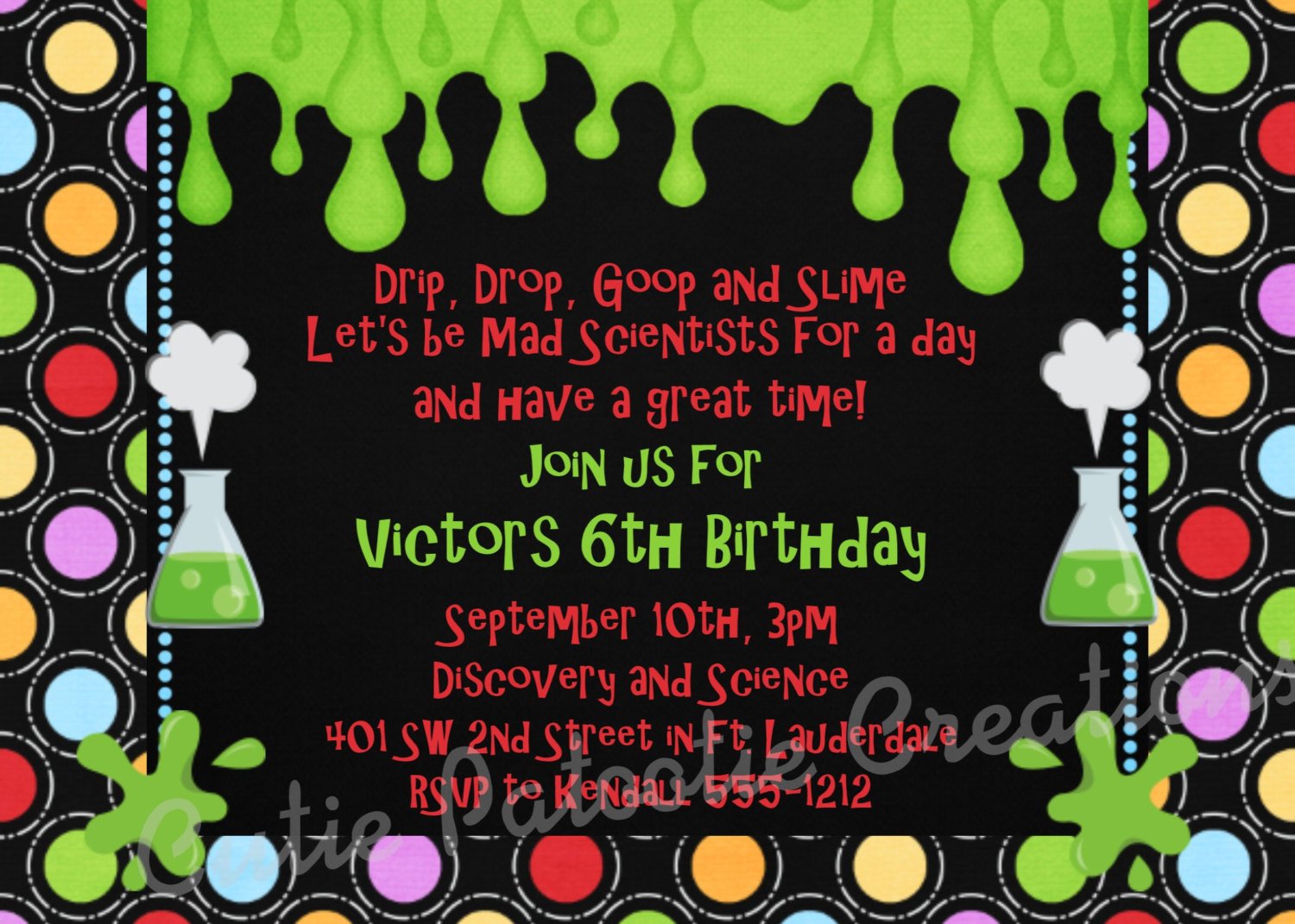 Mad Science Birthday Invitation Mad Scientist Birthday Party