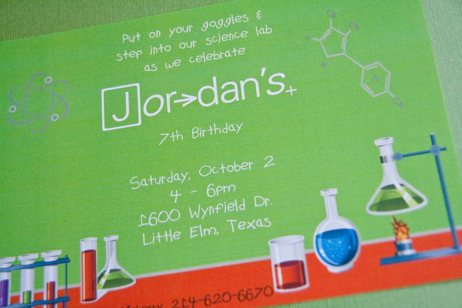 Mad Scientist Birthday Party Invitations