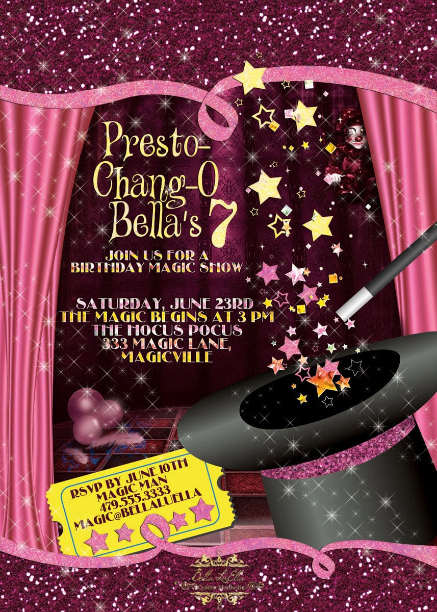 Magic Show Invitation Magic Show Party Party Invitations