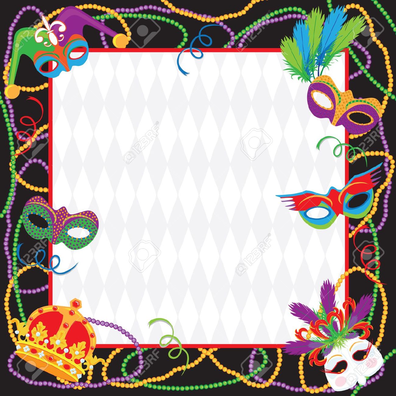 Mardi Gras Party Invitation Royalty Free Cliparts, Vectors, And
