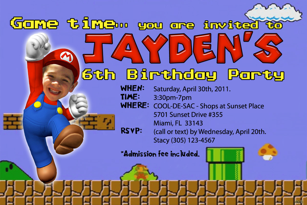 Mario Party Invitation Template