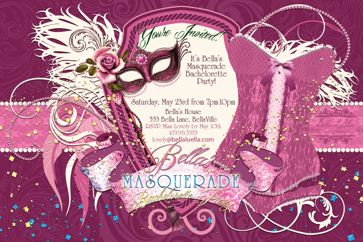 Masquerade Bachelorette Party Invitation By Bellaluella On Etsy