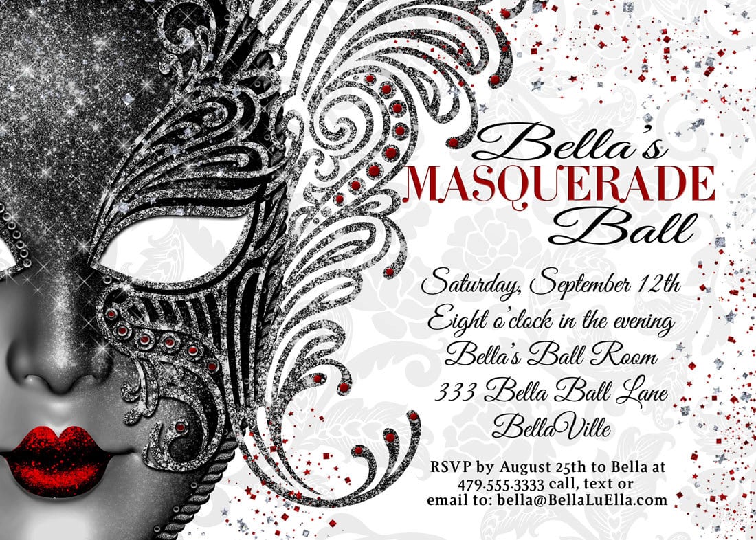 Masquerade Birthday Party Invitations