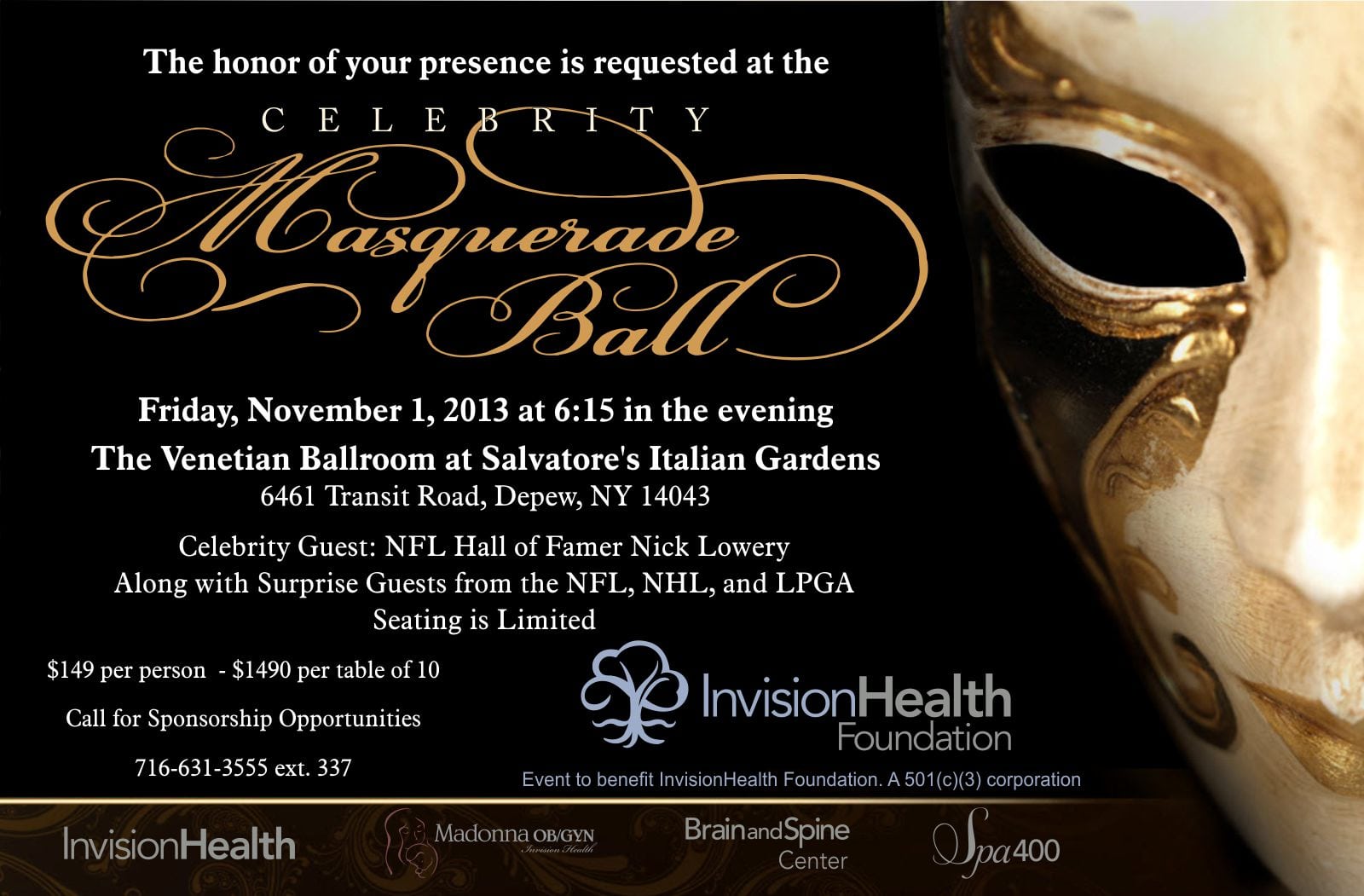 Masquerade Party Invitation Template