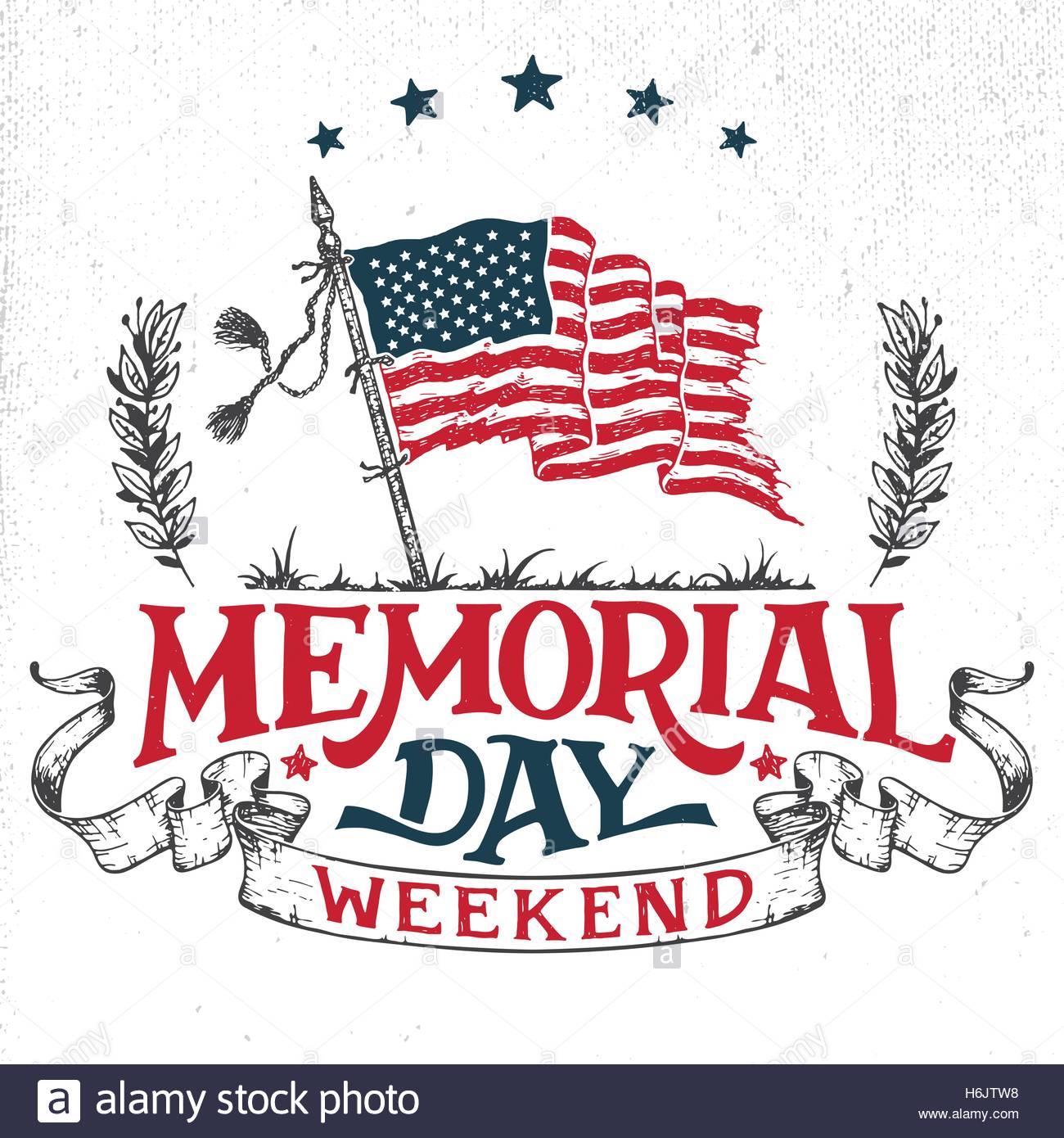 Memorial Day Weekend Greeting Card  Hand