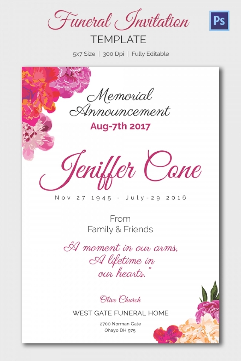 Memorial Invitation Templates