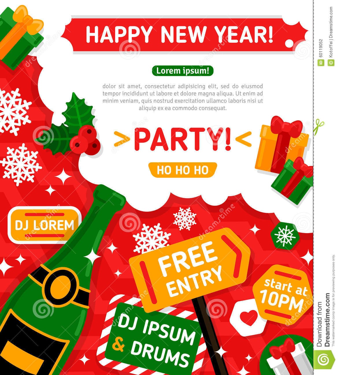 Merry Christmas And Happy New Year Party Stock Photo