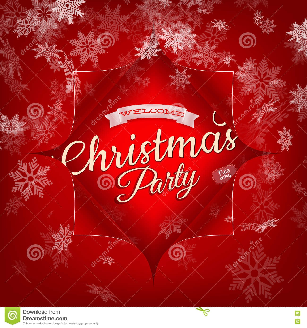 Merry Christmas Party Invitation Template  Eps 10 Stock Vector
