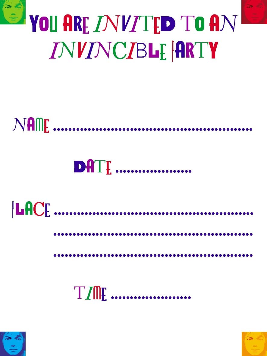 Michael Jackson Birthday Invitations