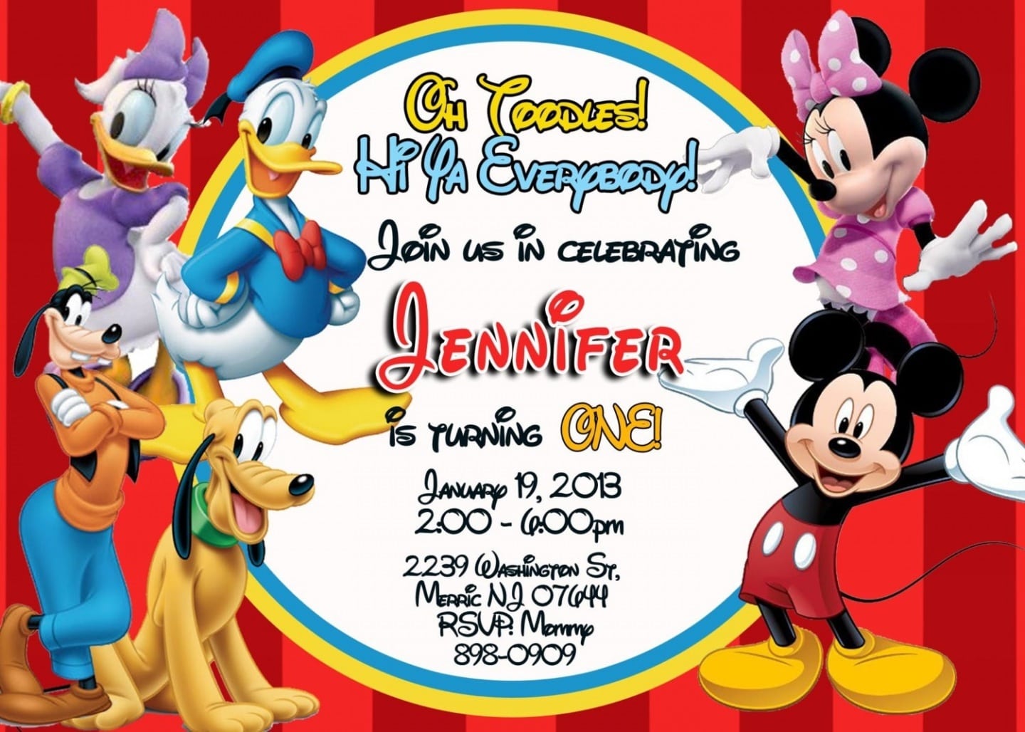 Mickey Mouse Birthday Invitations Templates