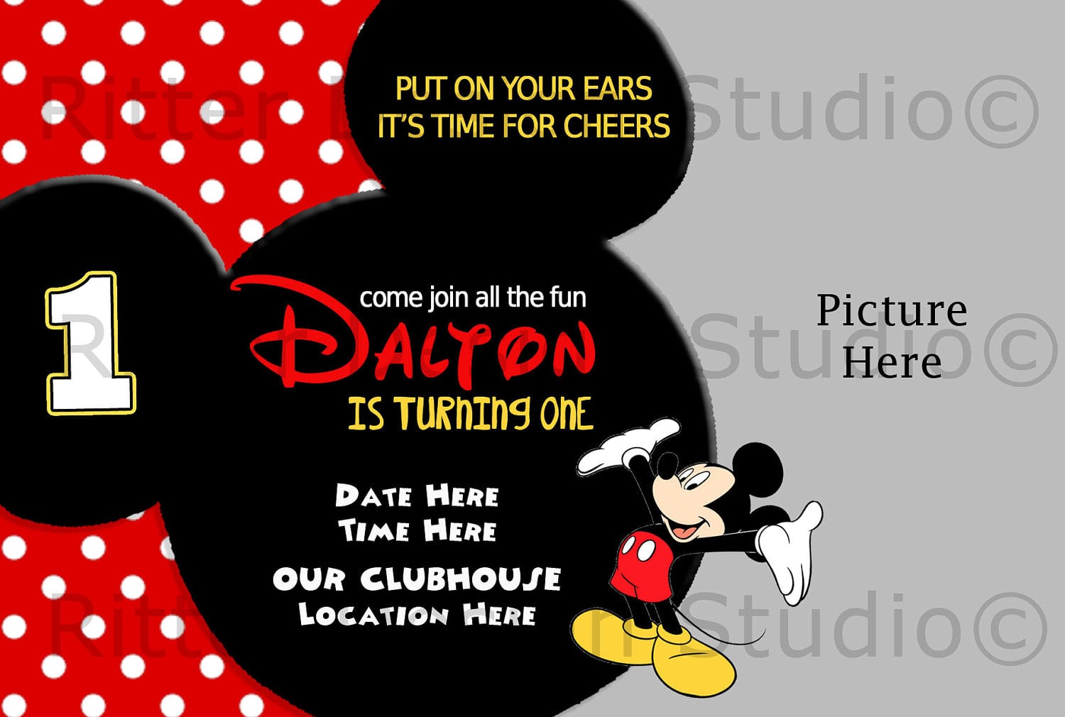 Mickey Mouse Party Invitations Templates
