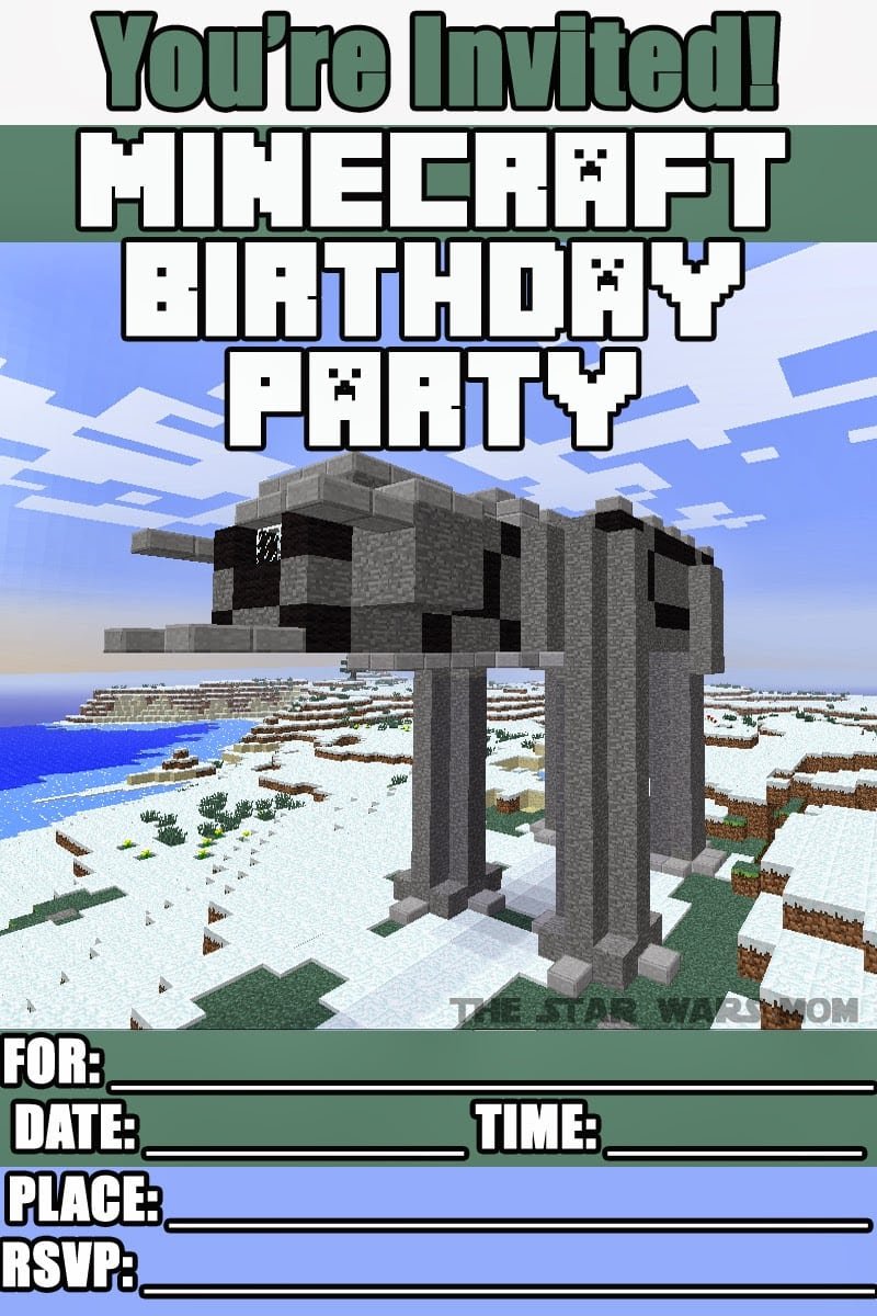 Minecraft Party Invitation