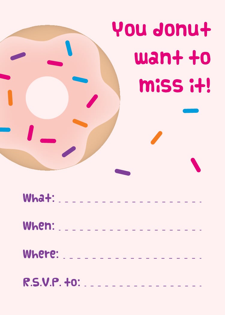 Mini Donuts + Free Printable Donut Party Invitations