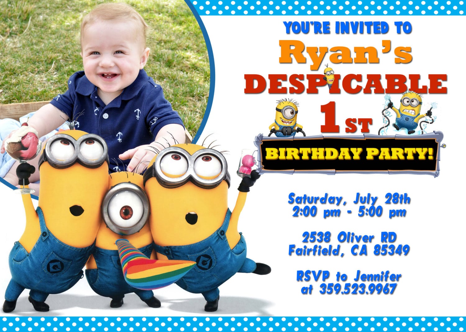Minion Birthday Party Invitations