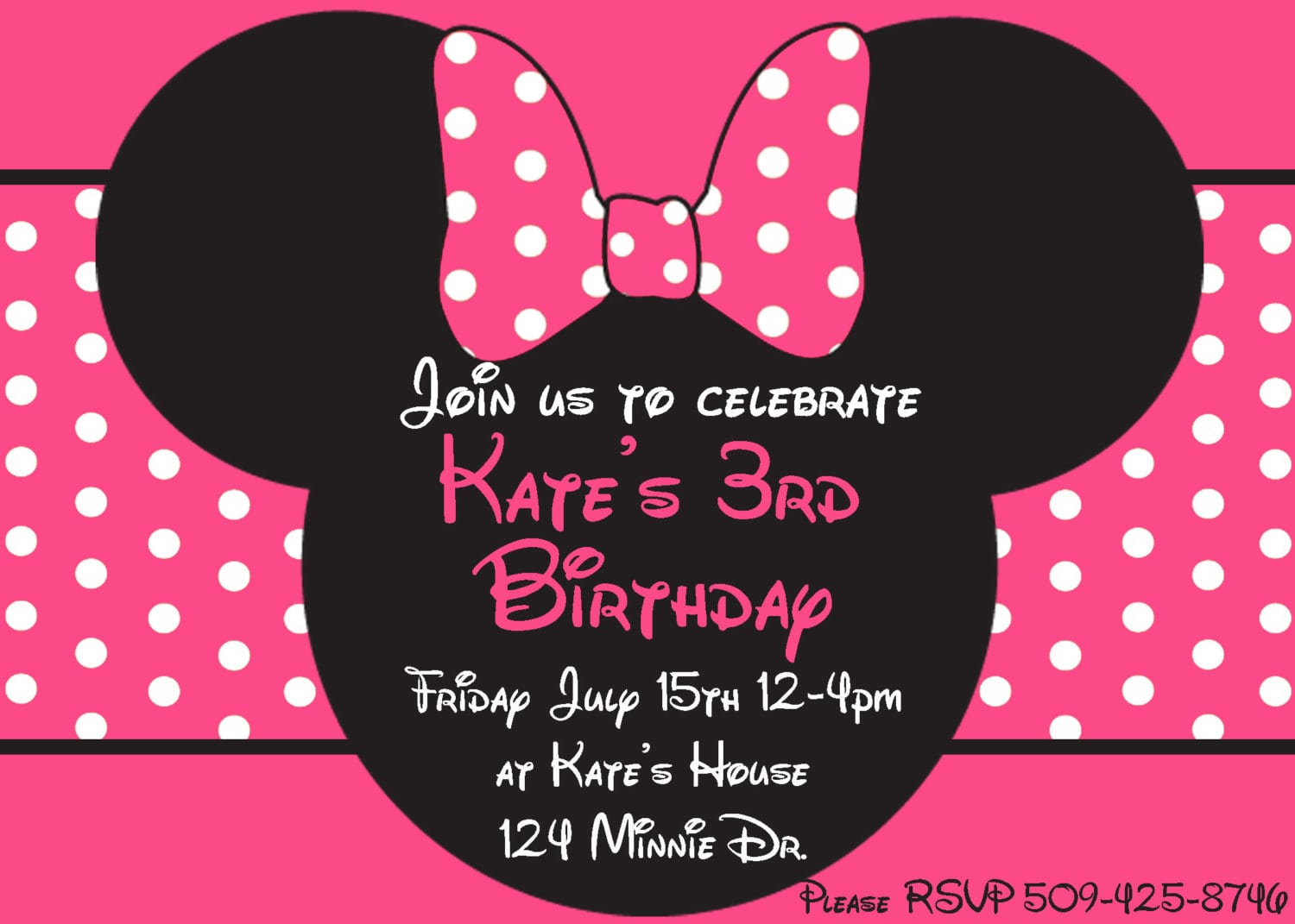 Minnie Mouse Free Printable Party Invitations