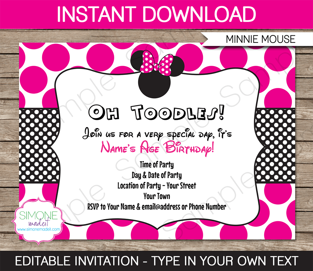 Minnie Mouse Party Invitations