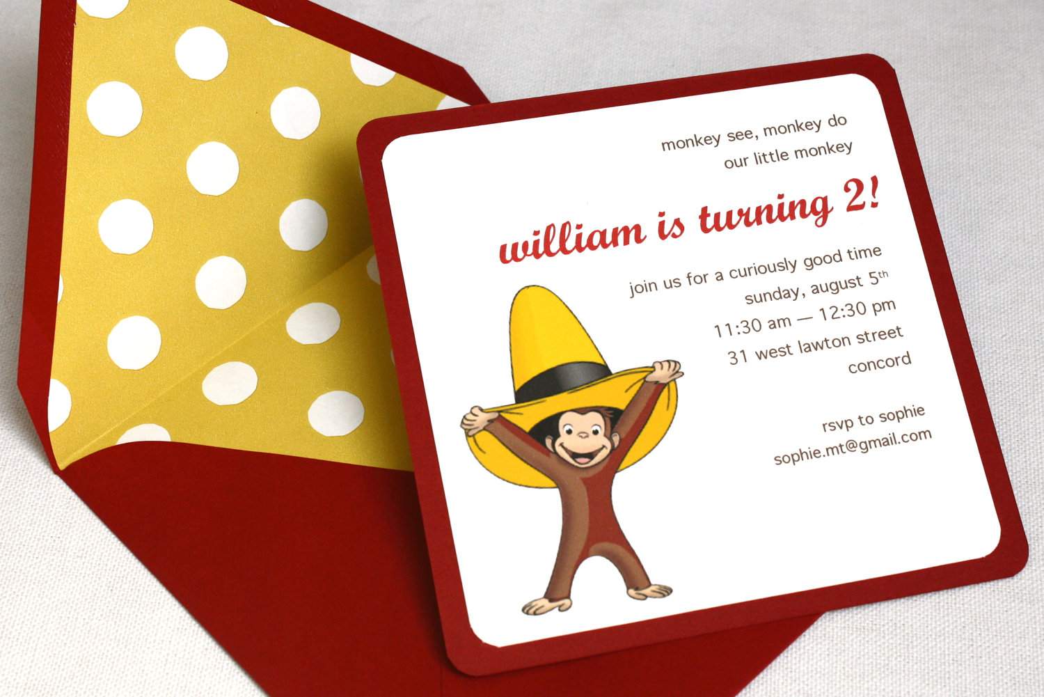 Monkey Birthday Party Invitations