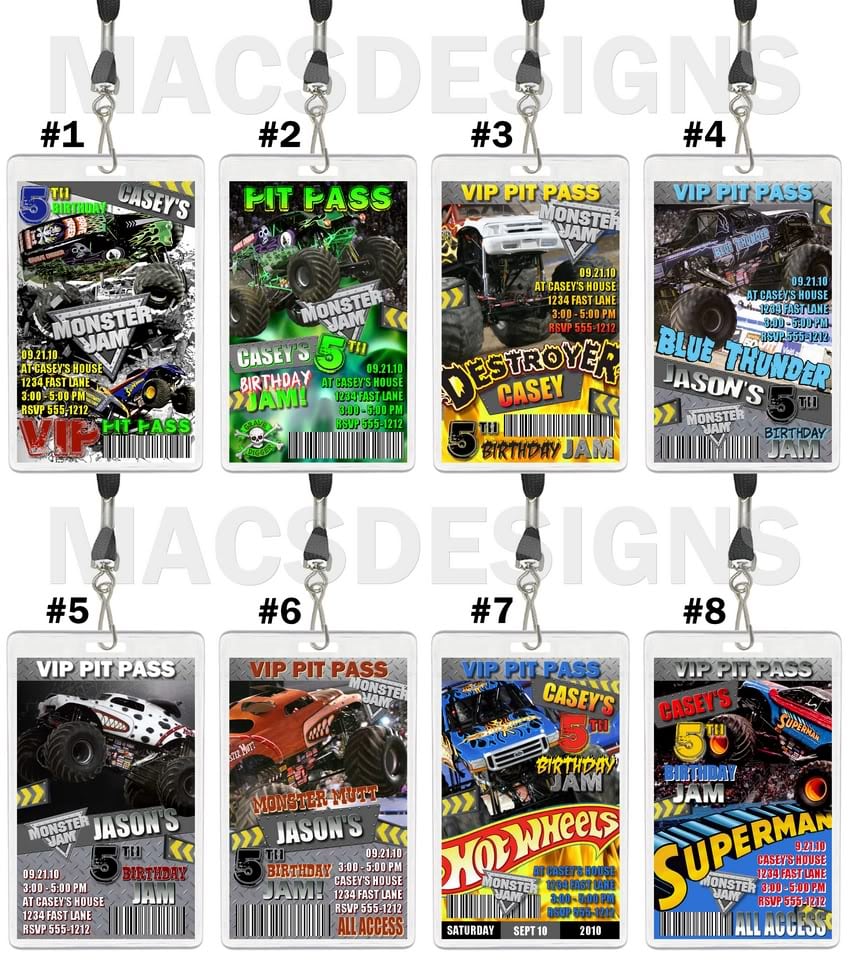 Monster Truck Party Invitations