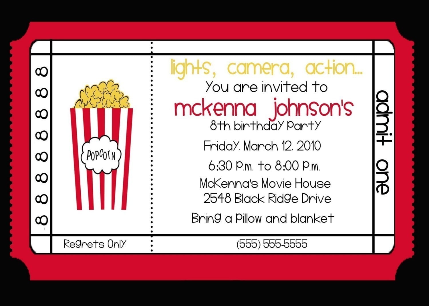 Movie Theater Invitations