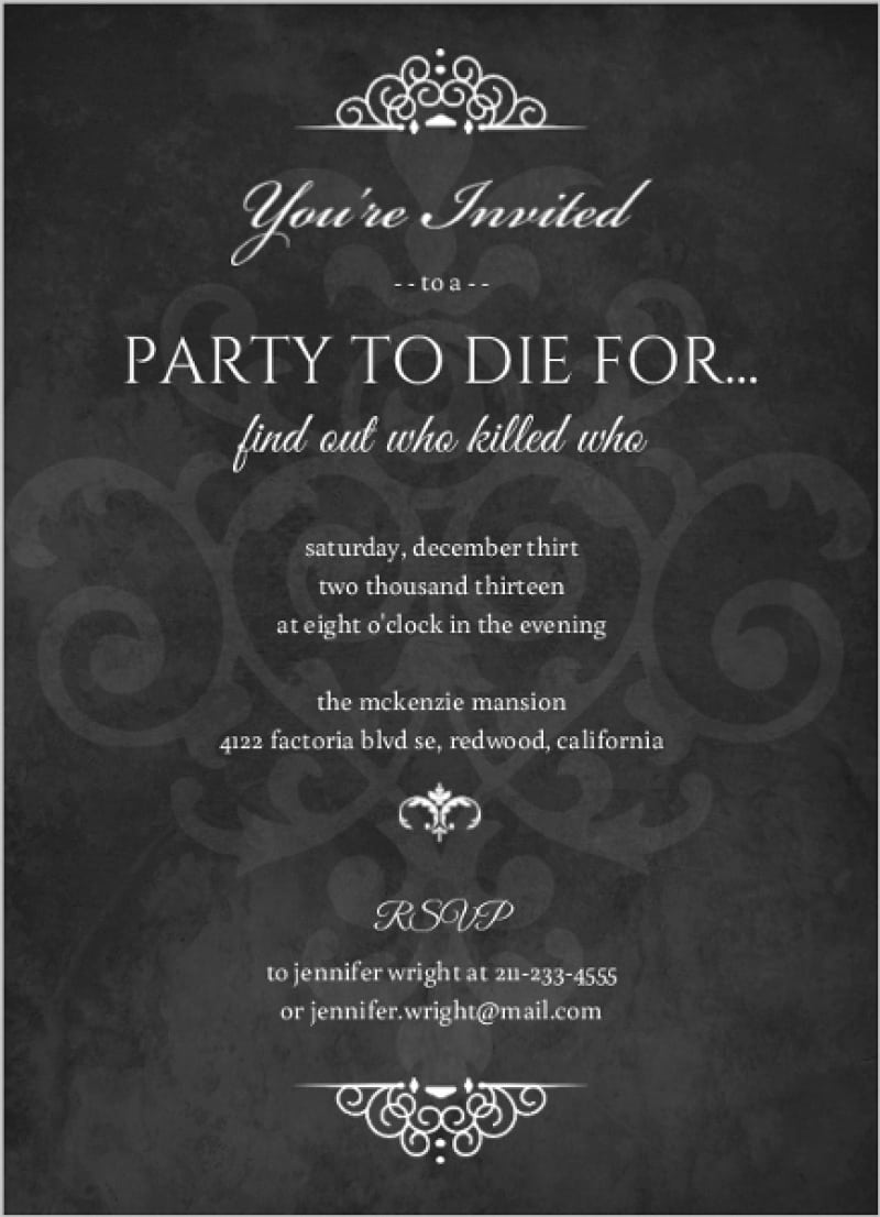Murder Mystery Invitation Template