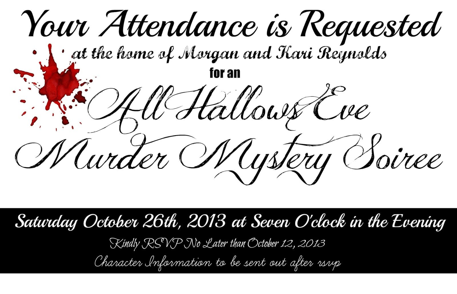 Murder Mystery Party Invitations