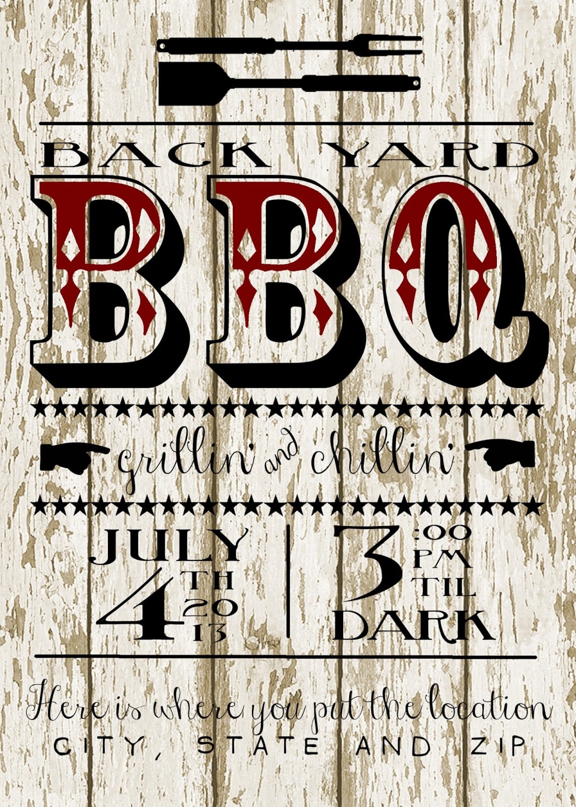 My 3 Monsters  Back Yard Bbq Party Invitation{free Printable!!}