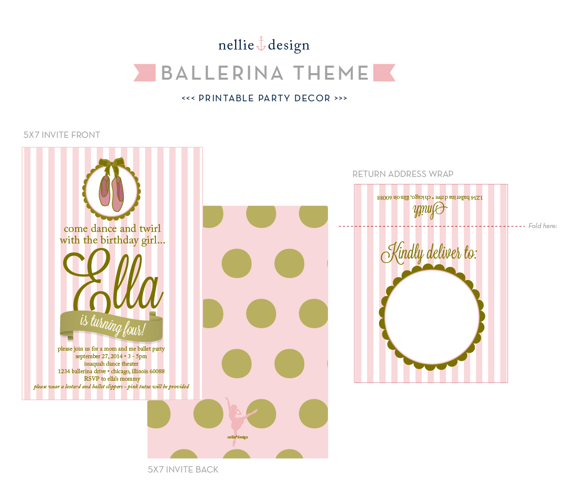 Nellie Design  Ballerina Birthday Party