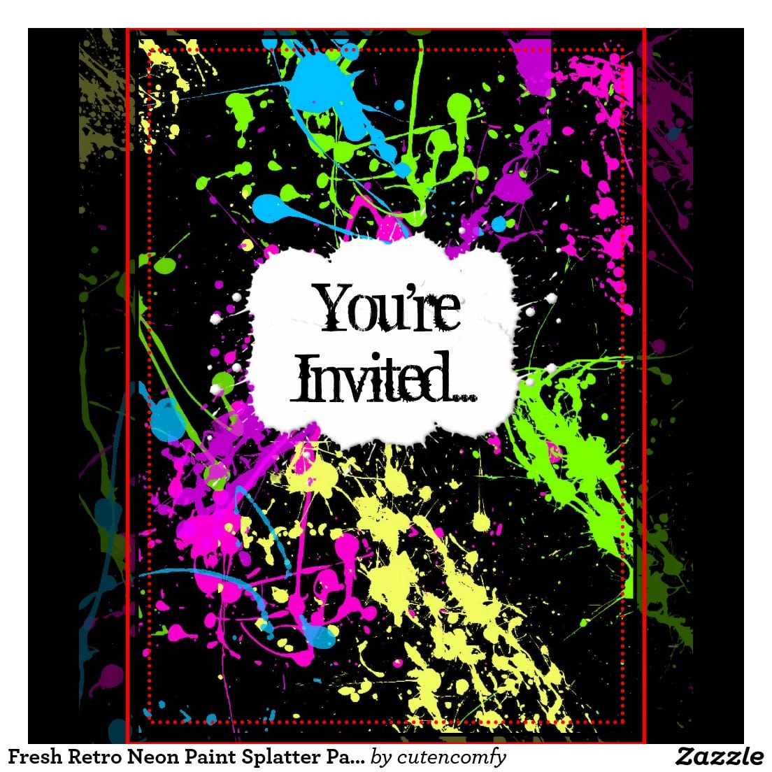 Neon Party Invitations