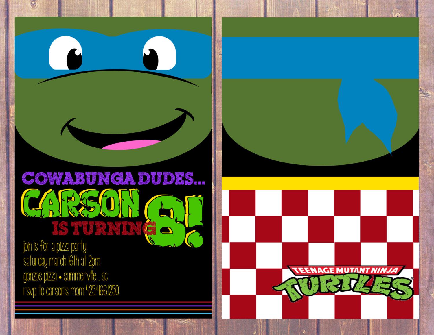 Ninja Turtle Birthday Invitations