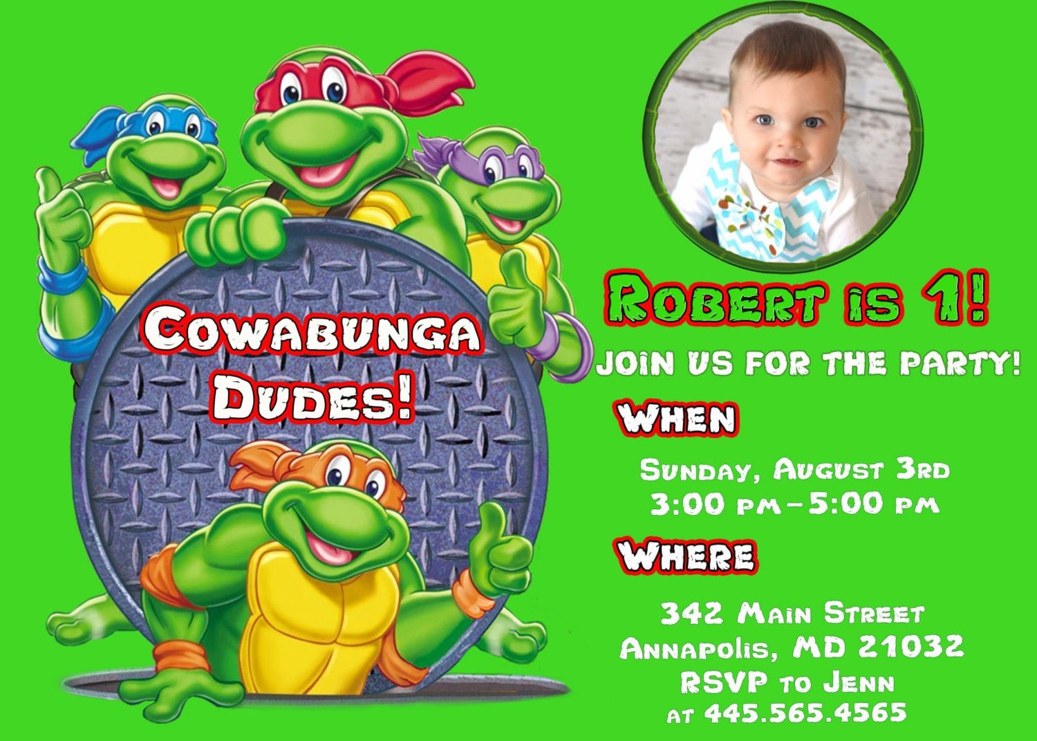 Ninja Turtle Party Invitations