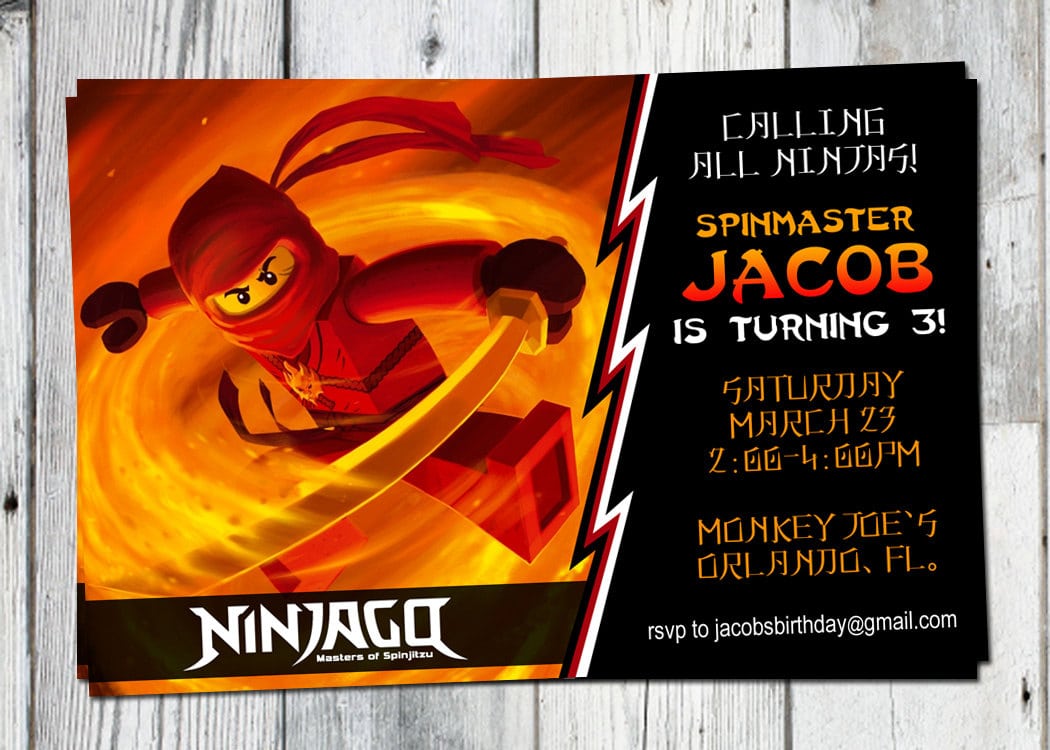 Ninjago Birthday Party Invitations