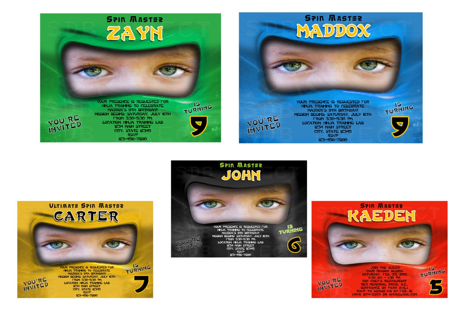 Ninjago Birthday Party Invitations