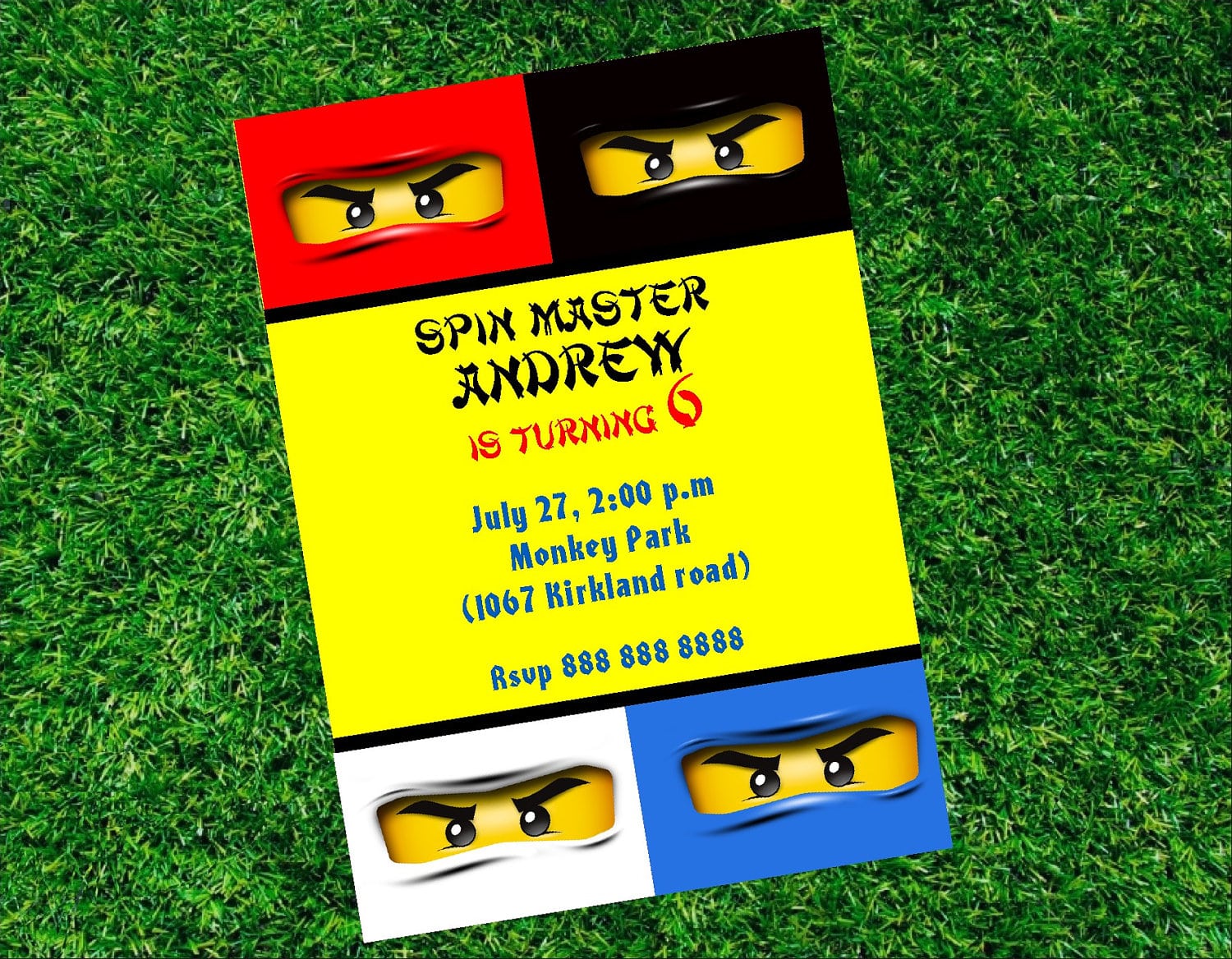 Ninjago Invitation
