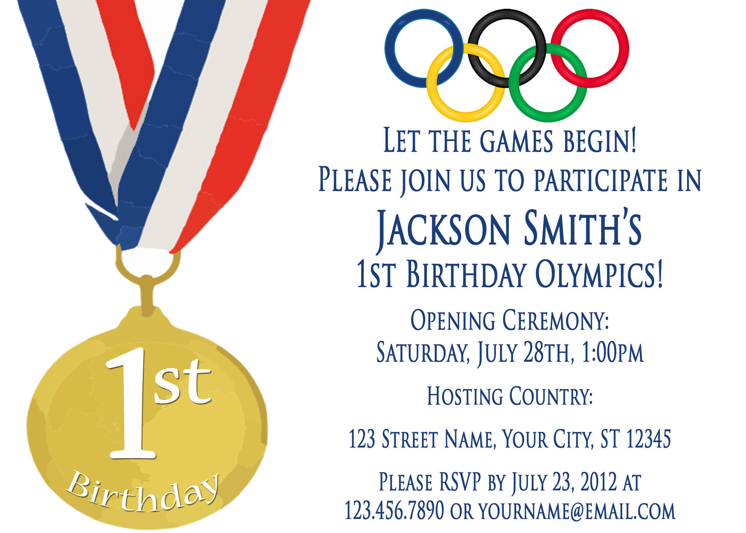 Olympics Party Invitation