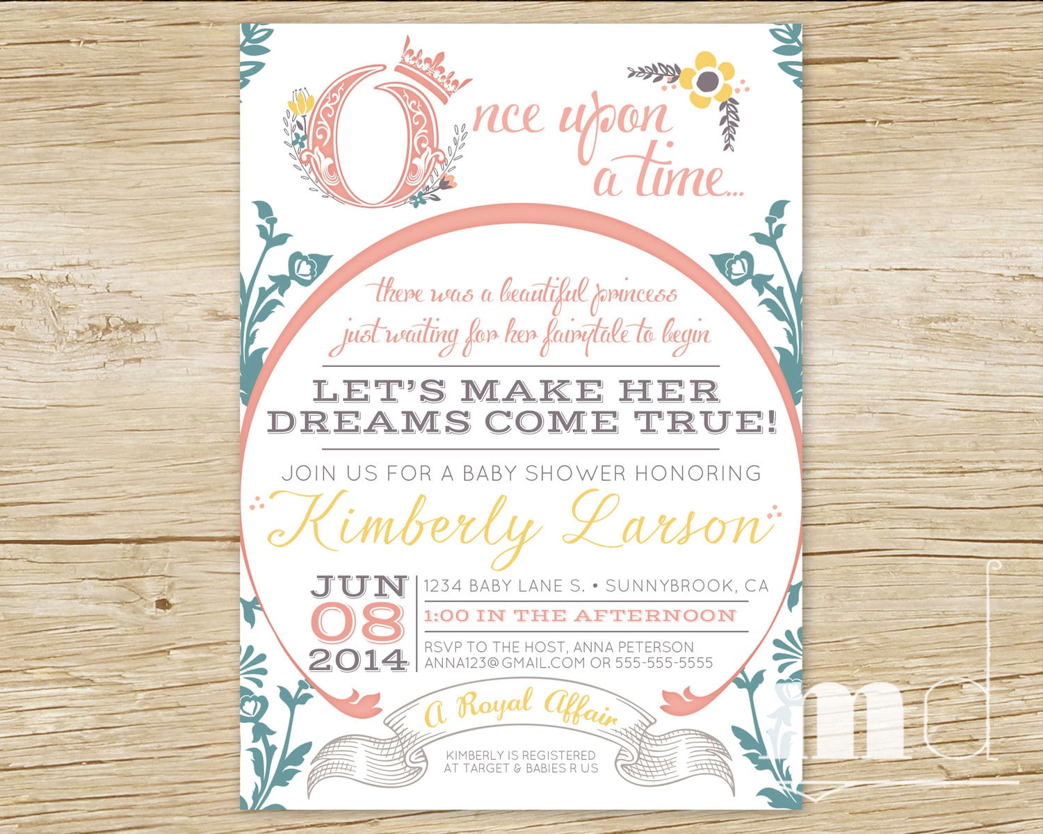 Once Upon A Time Baby Shower Invitations Fairytale Baby