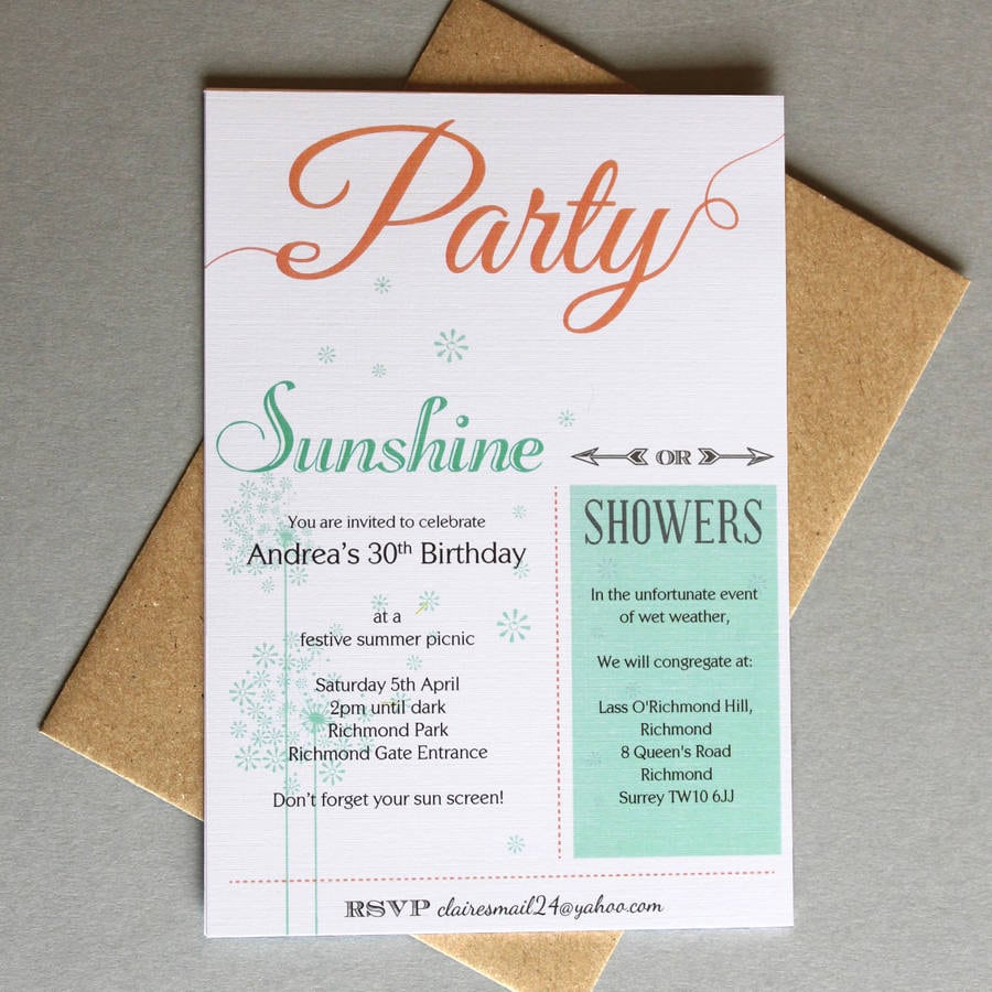 Outdoor Party Invitations