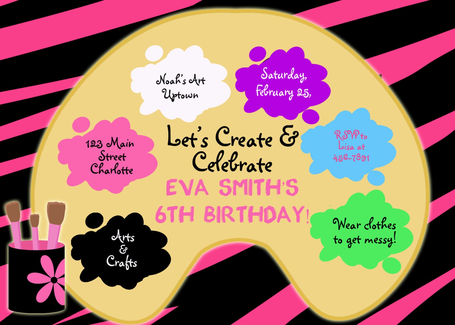 Paint Birthday Party Invitation
