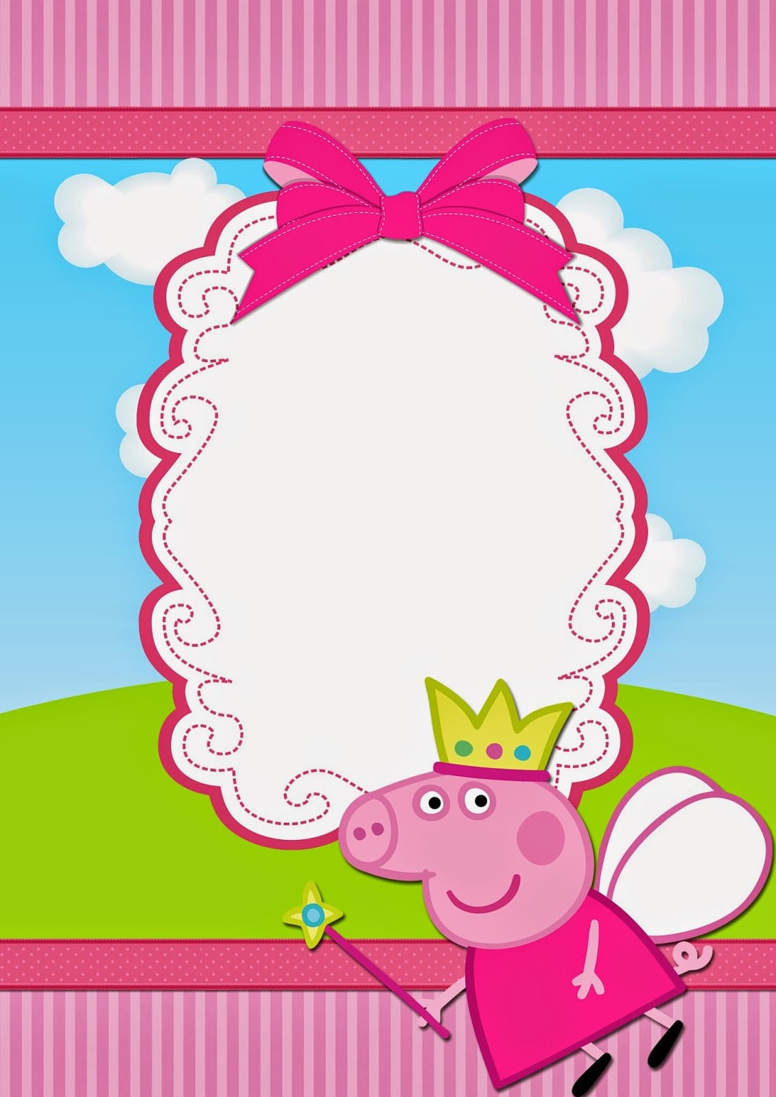 Peppa Pig Fairy  Free Printable Invitations