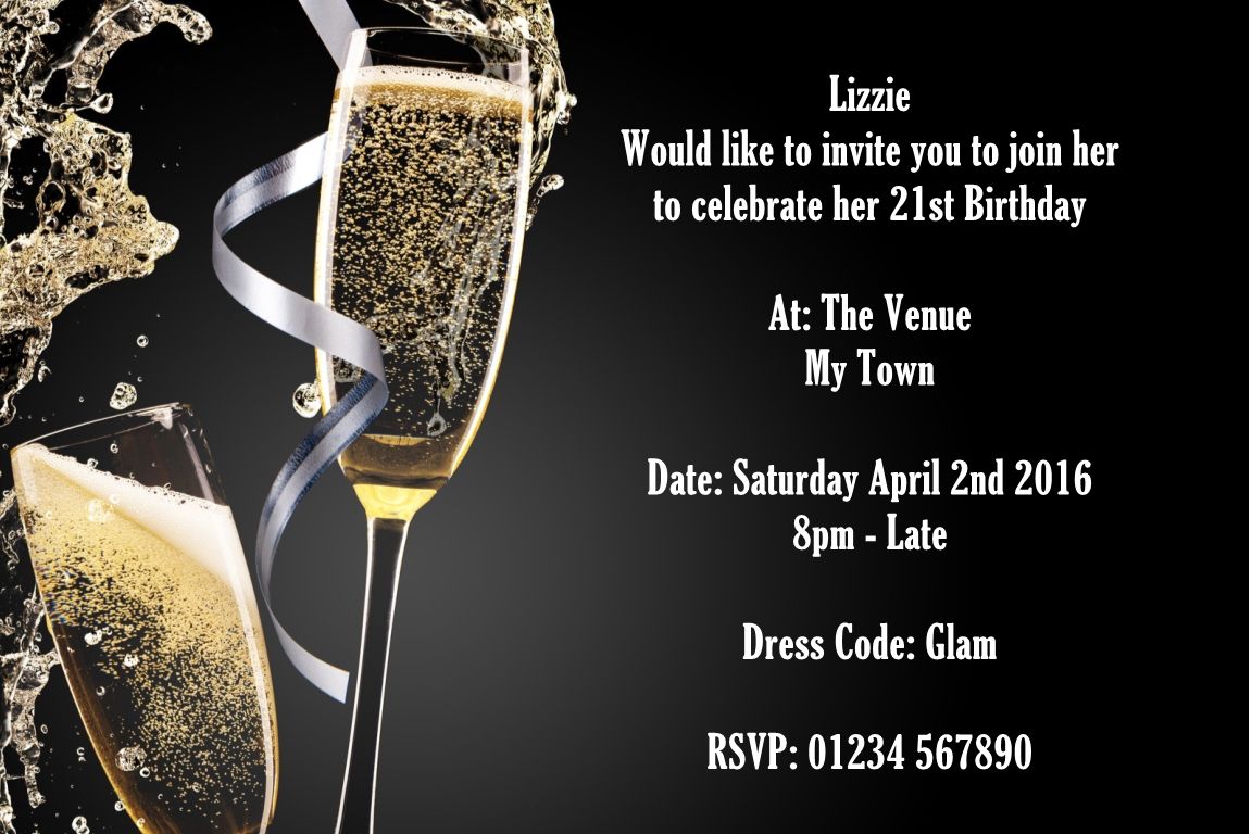 Personalised Birthday Party Invitations Single Joint 21st 30th