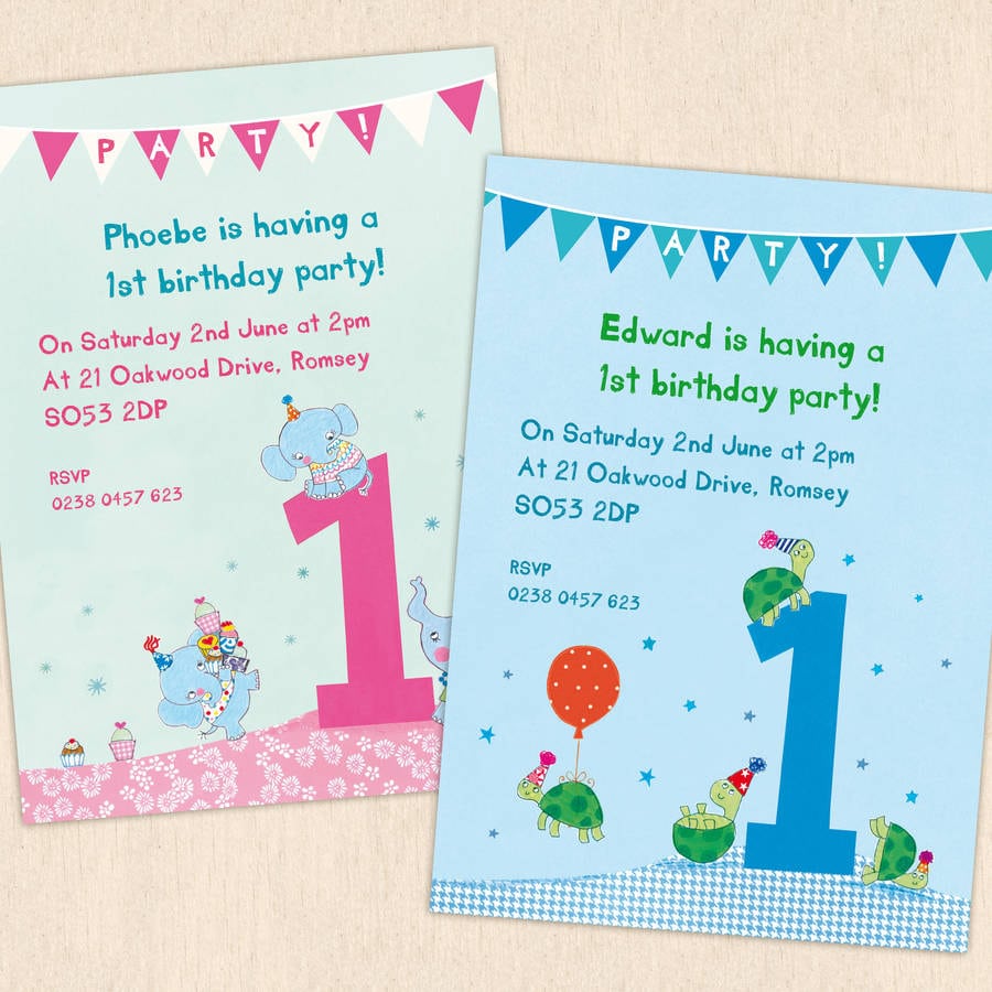 Personalised First Birthday Party Invitations By Made By Ellis