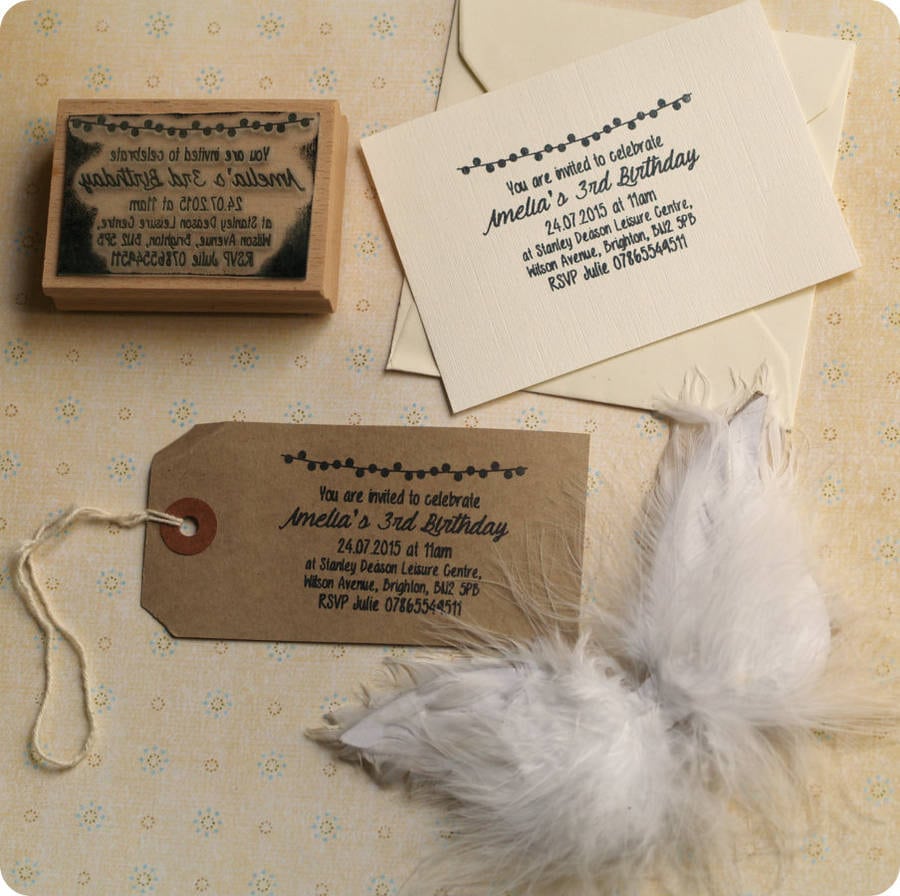 Personalised Party Invites Stamp By Pretty Rubber Stamps