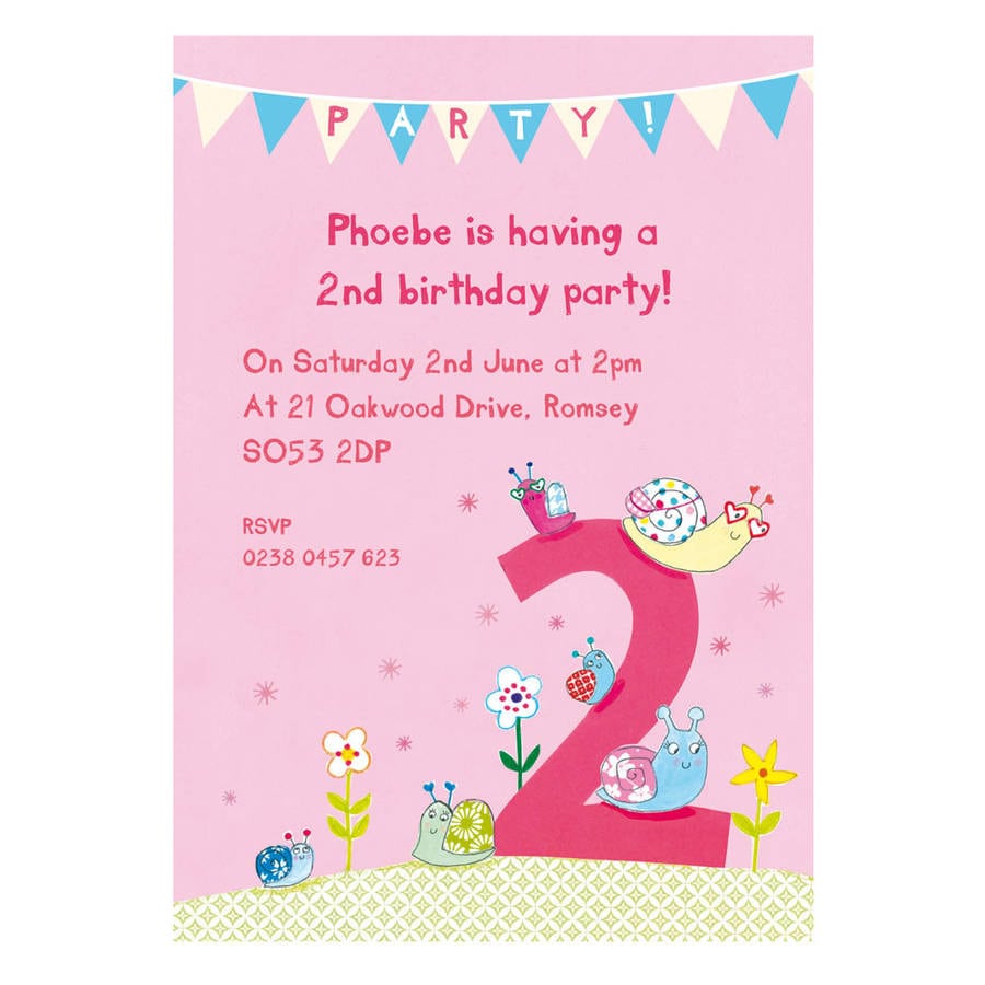 Personalised Second Birthday Party Invitations By Made By Ellis