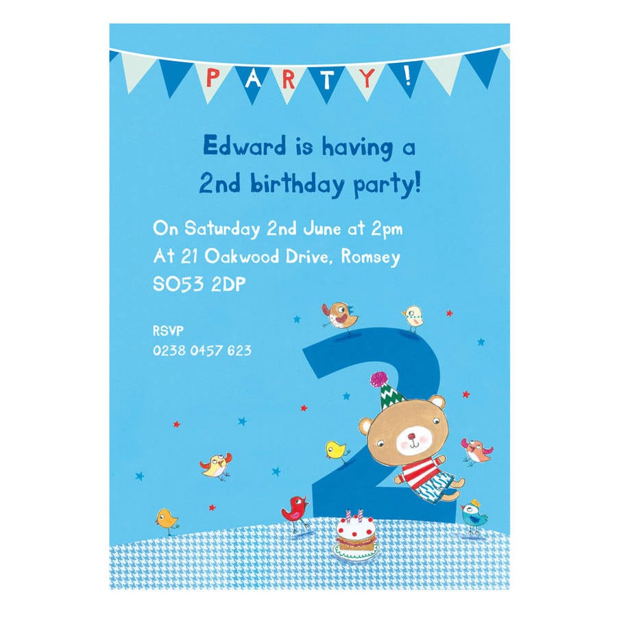Personalised Second Birthday Party Invitations By Made By Ellis